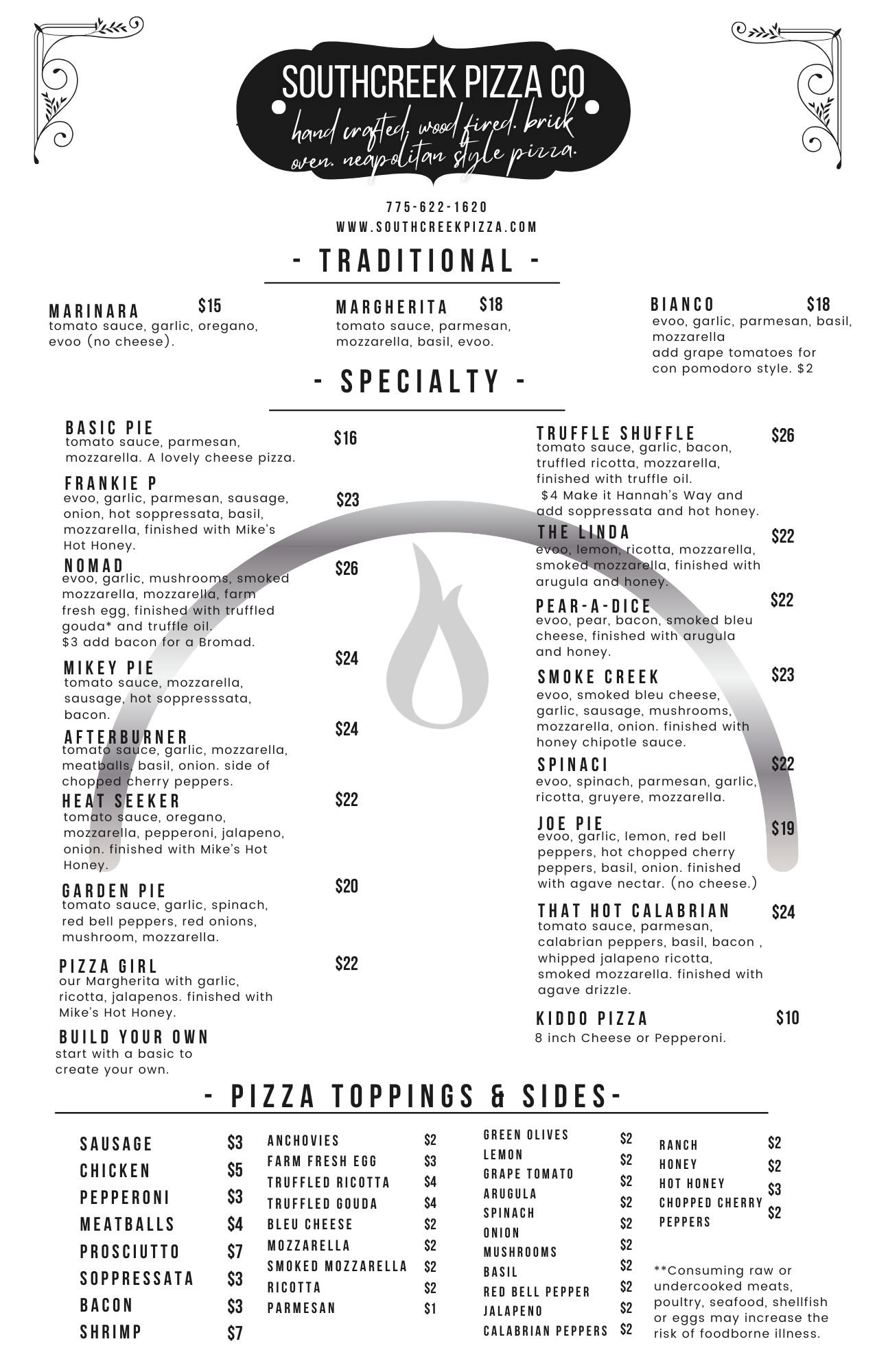 Menu | Order Delicious Pizza Today — SouthCreek Pizza